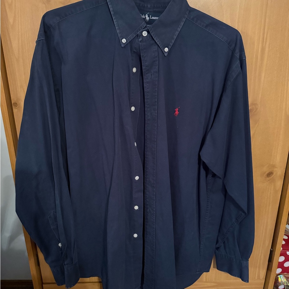 Ralph Lauren Blue Casual Button Down Shirt Classic Fit